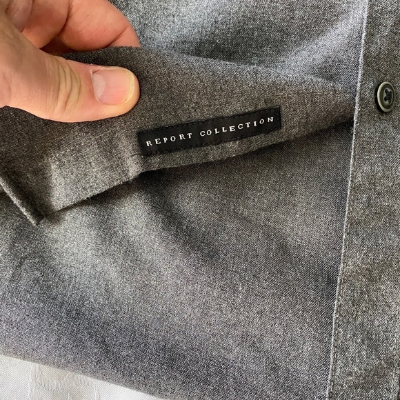 Report Collection Men's Gray Long Sleeve Medium Weight Dress Shirt Size Small - Picture 7 of 13